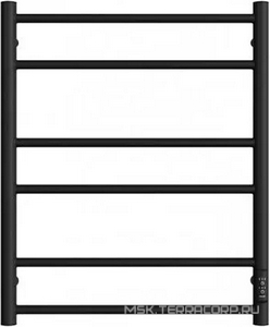 Полотенцесушитель электрический 60х40 см, скрытый монтаж + кабель с вилкой, цв. черный матовый, KL Двин L neo 4657763759377