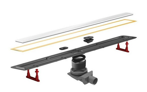 Линейный трап 750мм Confluo Premium Gold White Glass Line ZZ Pestan Confluo Premium Line 13100123