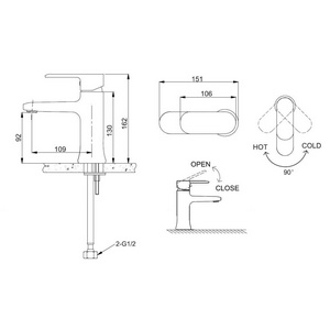 Смеситель Bravat Opal F1125183CP для раковины 5x16x15 см, цвет хром ZZ Bravat opal F1125183CP-RUS