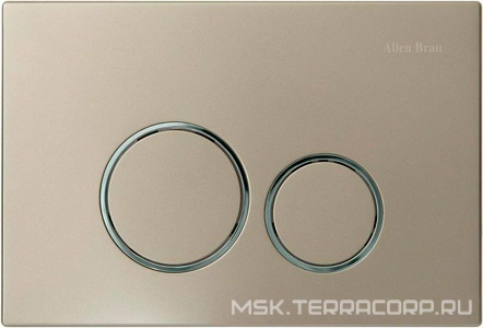 Кнопка двойного смыва, пневм., для инсталляции д/унитаза, (пластик цв.никель, кольца кнопок цв.хром),  ZZ Allen Brau Priority 9.20001.BN