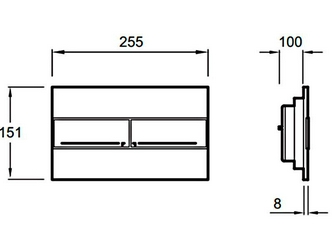 Клавиша двойного смыва для инсталляции, цвет хром Jacob Delafon Универсал E4316-CP