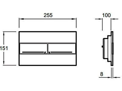Клавиша двойного смыва для инсталляции, цвет хром Jacob Delafon Универсал E4316-CP
