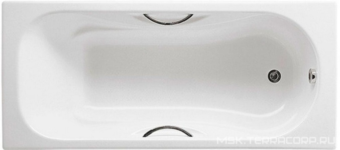 Ванна ROCA  160х75см чугунная, БЕЗ ножек, БЕЗ ручек ZZ Roca Malibu 2310G000R