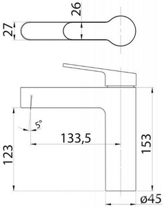 Смеситель для раковины, без д/к, (цв.чёрный матовый), Delta ZZ BelBagno delta DEL-LVM-NERO