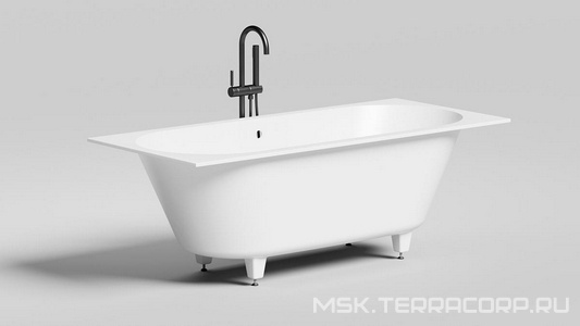 Ванна 1800х800хh600мм, встраив., литой камень S-Sense матовый цв.белый, на регулируемых опорах, БЕЗ слива-перелива,  ZZ Salini Ornella Axis 103411M