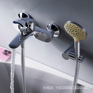 Смеситель для ванны/душа , с установочным комплектом, шланг, лейка, смеситель в компл, хром AMPM Like F8015000