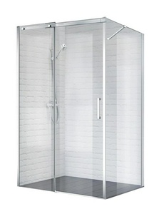 Душевое ограждение 1400x1000х1950мм, прямоуг., сдвижная дверь, боковая стенка, правая/левая, (стекло прозрачн.8мм, фурн.цв.хром), Acqua ZZ BelBagno ACQUA ACQUA-AH-1-140/100-C-Cr