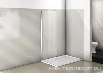 Боковая часть 80см. для душевого Г-образного ограждения "",  проф.хром, прозрачн.стекло XX Bas Пуэрта ПУ00009