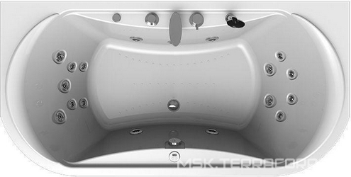 Акриловая ванна Radomir Титан-Лонг Лечебный Chrome 200x100 с пультом| 200x100x50