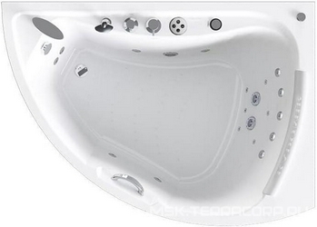 Акриловая ванна Radomir Альбена Специальный Chrome 168x120 правая с пультом| 168x120x48