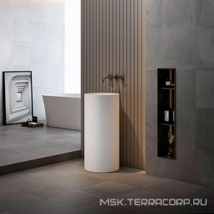 Раковина напольная 400х400х850мм, без отверстия для смесителя, без перелива, (иск.камень Solid Surface цв.белый мат), Vincea ZZ Vincea Раковины VBS-6SP01MW