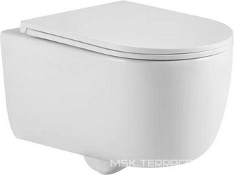 Подвесной унитаз c крышкой-сиденьем микролифт, безободковый, смыв "торнадо", цв.белый KL