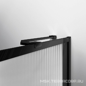 Душевая шторка на ванну, стационарная, правая/левая, 700хh1400мм, (стекло рифленое 5мм, фурнитура цв.черный мат.), Vincea ZZ Vincea Универсал VSB-41700FLB