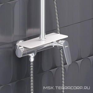 Душевая система  со смесителем и полкой, верхний душ 230 мм, ручной душ 120 мм, цвет хром Damixa Jupiter 977780000