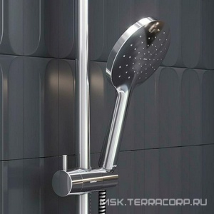 Душевая система  со смесителем и полкой, верхний душ 230 мм, ручной душ 120 мм, цвет хром Damixa Jupiter 977780000