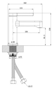 Смеситель для раковины, без донного клапана, цв.матовое золото ESKO Sochi SC26Gold