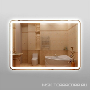 Зеркало КЗСК, 60х80 см, с LED подсветкой, 6000К 9,6 Вт/м, с сенсорным, выключателем, подогревом 25х50 см, универсальное крепление ZZ КЗСК UNIVERSAL 3480608ско1у