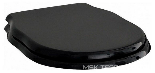 Сиденье для унитаза, с микролифтом, (цв.glossy black, петли цв.хром), Hermitage ZZ