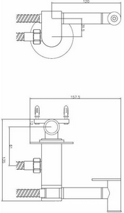 Комплект гигиенического душа с прогрессивным картриджем (смеситель с внешней и встраив.частью, лейка, шланг ), цв.хром ESKO ESKO SMH03
