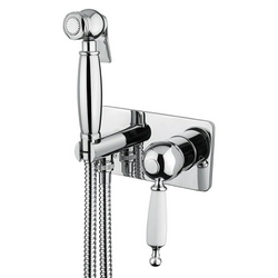 Смеситель совмещён. с гигиеническим душем, (готовый комплект: лейка металл,шланг металл120см.,скрытая часть), (цв.хром),  XX Migliore Oxford 26942