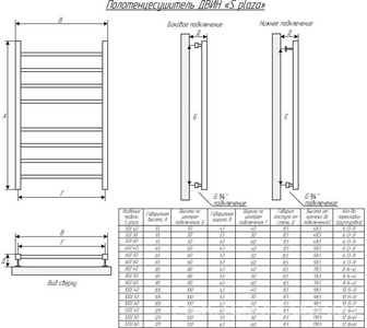 ОБРАЗЕЦ  Полотенцесушитель водяной 80х50 см, комплект уголоков гайка/штуцер 3*4/1*2 в комплекте, цв. хром глянец KL Двин S plaza 4657795050794 (товар 4656759174446)