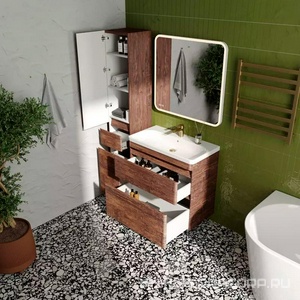 Тумба напольная для комплекта мебели 80 см, правая БЕЗ РАКОВИНЫ арт ЛС-00000616, цв.старое дерево, ZZ Style Line Атлантика ЛС-00000665