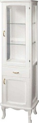 Пенал напольный 43х37хh168см с 1 выдв.ящиком и 2 дверками, петли справа, (цв.bianco puro, 3 компл.ручек в цвете бронза и керамика) Tiffany ZZ
