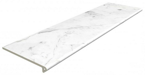 Peldano Redondeado Carrara Blanco Liso |119.7x33x14