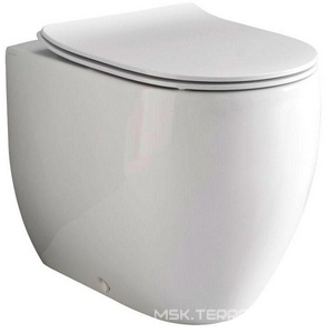 Унитаз напольный, пристенный 360х520мм, безободковый, БЕЗ сиденья, крепеж в компл.,  ZZ Kerasan Flo 311201