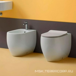 Унитаз напольный, пристенный 360х520мм, безободковый, БЕЗ сиденья, крепеж в компл.,  ZZ Kerasan Flo 311201