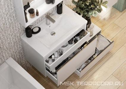 Тумба подвесная 80 см, БЕЗ раковины Миранда 1WH302251, цв. белый Aquaton Капри 1A230201KP010