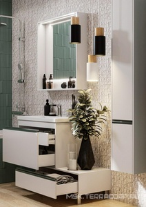 Тумба подвесная 80 см, БЕЗ раковины Миранда 1WH302251, цв. белый Aquaton Капри 1A230201KP010