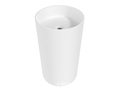 Раковина 450х450хh850мм,напольн,кругл,без отв.д/смес.и перел,ОТВ ДЛЯ СИФ,литой камень S-Sense,глянц,донный клап.Up&Down цв.белый в комп, 01 ZZ Salini Armonia 130111G / сверление отверстия для сифона + 3т.р. к PL