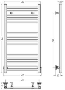 Полотенцесушитель водяной "" 800*400 мм, подключ. 3/4, комплектующие в комплекте, цв. золото ZZ Сунержа Модус 03-0250-8040