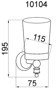 Стакан подвесной Palazzo 10104, 8x11.5x19.5 см,  цв. золото, ZZ Boheme Универсал 10104