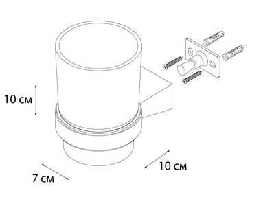 Стакан для зубных щеток  подвесной, цвет черный ZZ Fixsen Trend FX-97806