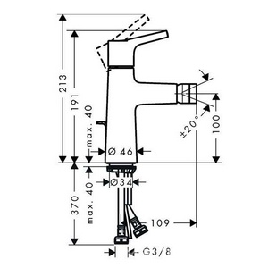 Смеситель для биде, с д/к, (цв.хром),  ZZ Hansgrohe Talis S 72200000