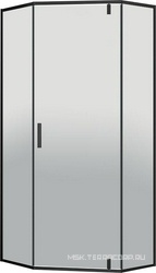 Душевой уголок 900х900хh2000мм, 5-ти угольн, распаш.дверь правая/левая, с 2 неподвижн. сегмент, (стекло прозр.6мм, фурнит. цв.черный мат.), Slim-U ZZ