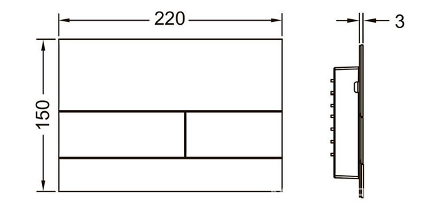 Панель смыва с двумя клавишами, для застенного модуля д/унитаза, с покрытием от отпечатков пальцев, (металл, цв.сатин позолоченный),  II ZZ Tece TECEsquare 9240847