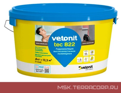 Вебер ветонит Гидроизоляция tec 822  4кг. Vetonit Vetonit 1006082