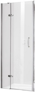 Односекц. раздвиж. дверь с неп/сегмен. лев, 1500xh1900мм, (проф. цв.мат. хром, креп/справа, шир/вход 630-670мм, Soft close/open,стек 6мм проз. Anti-Pl Huppe Huppe Aura elegance 401 507 730 087 322