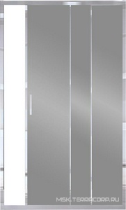 Дверь для душа, в нишу 1200хh1900мм, раздвижная, 1 дверь, 1 неподв.секция, правая/левая, (стекло прозрачное 6мм, фурн.цв.хром),  ZZ Vincea Alpha VDS-3AL120CL