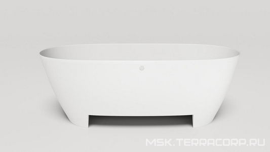 Ванна 1650х750хh600мм, отдельностоящая, литой камень S-Sense, глянец, С ОТВЕРСТИЕМ ПЕРЕЛИВА, слив перелив в комплект не входит,  ZZ Salini Sofia Light 103711G