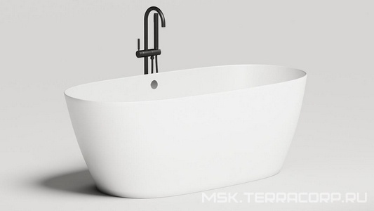 Ванна 1650х750хh600мм, отдельностоящая, литой камень S-Sense, глянец, С ОТВЕРСТИЕМ ПЕРЕЛИВА, слив перелив в комплект не входит,  ZZ Salini Sofia Light 103711G