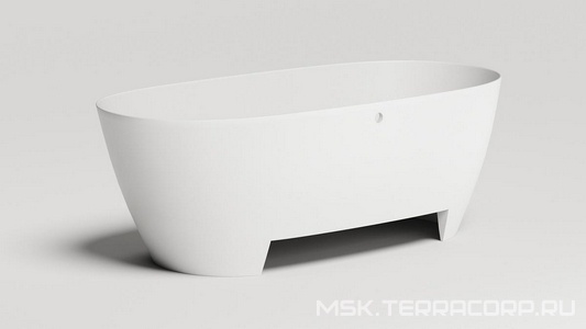 Ванна 1650х750хh600мм, отдельностоящая, литой камень S-Sense, глянец, С ОТВЕРСТИЕМ ПЕРЕЛИВА, слив перелив в комплект не входит,  ZZ Salini Sofia Light 103711G