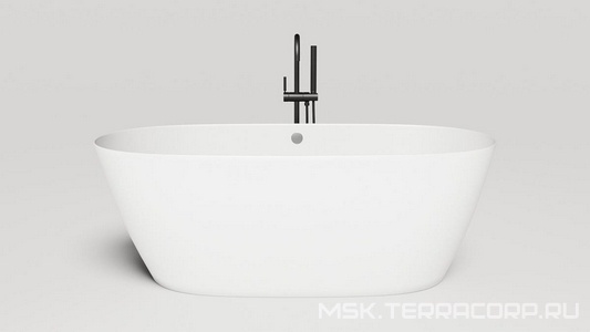 Ванна 1650х750хh600мм, отдельностоящая, литой камень S-Sense, глянец, С ОТВЕРСТИЕМ ПЕРЕЛИВА, слив перелив в комплект не входит,  ZZ Salini Sofia Light 103711G