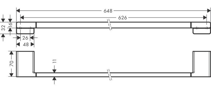 Полотенцедержатель 648мм, (цв.шлиф.бронза),  ZZ Hansgrohe AddStoris 41747140