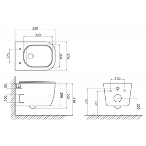 Комплект: унитаз подвесной безободковый, сиденье с микролифтом, инсталляция для подв.унитаза, крепёж, клавиша смыва цв.хром, Genova ZZ BelBagno genova BB1102CH/BB1102SC/BB002-80/BB005-PR-CHROME