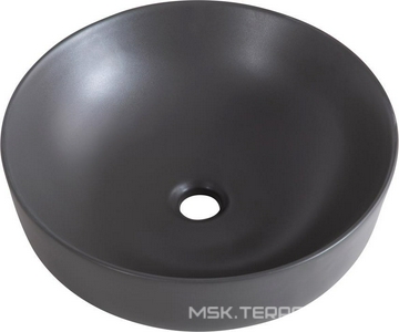 Раковина накладная на столешницу, круглая, 410x410xh130мм, без отв.д/смесит., без перелива, (цв.серый матовый), BelBagno ZZ BelBagno Универсал BB1315-H311