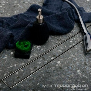 Водоотводящий желоб 750 мм KLASIK, с решеткой под плитку (стальная окантовка) ZZ Veconi Универсал V750KN